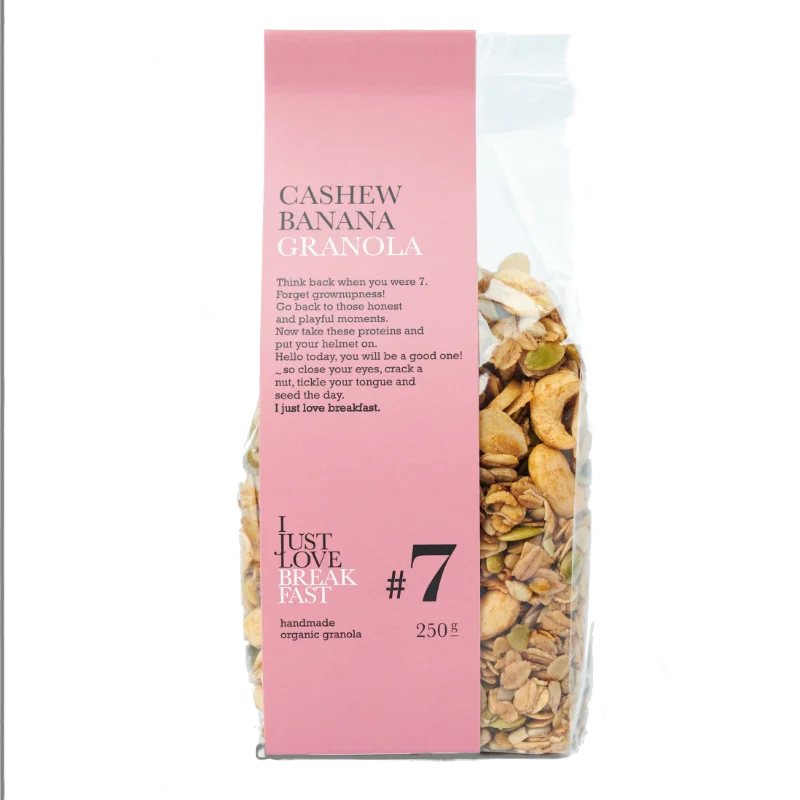 Bio Cashew Bananen Granola Verpackung